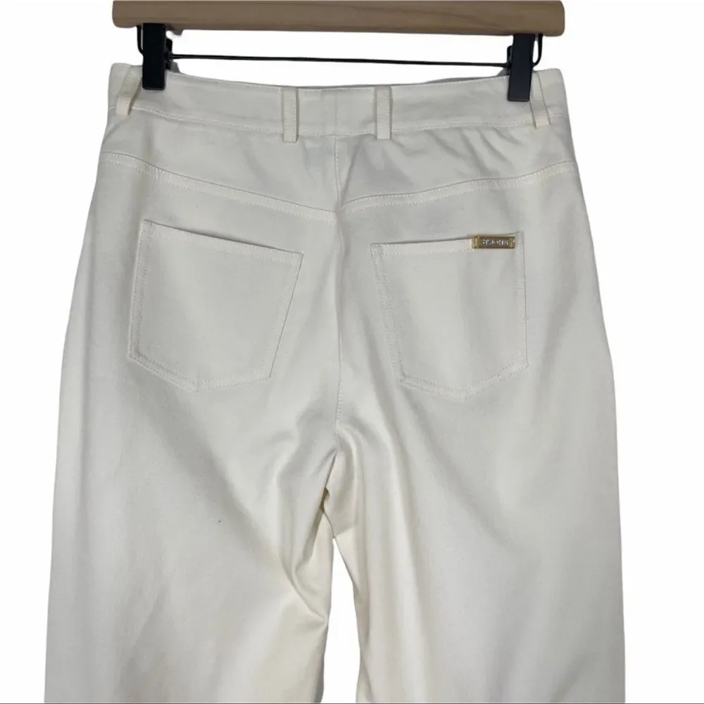 St. John Collection Ivory Wide Leg Trousers Size 4 - Picture 4 of 11